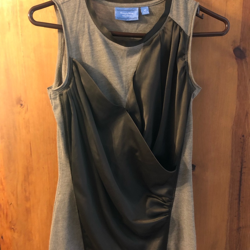 Simply Vera by Vera Wang Sleeveless Shirred Front Satin Trimmed Tapered …